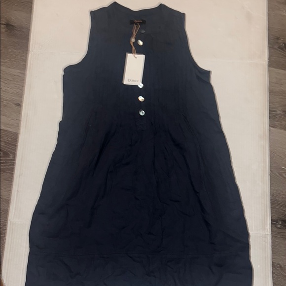 Quince Dresses & Skirts - Quince Midnight Blue Buttoned pleated Size XS NWT